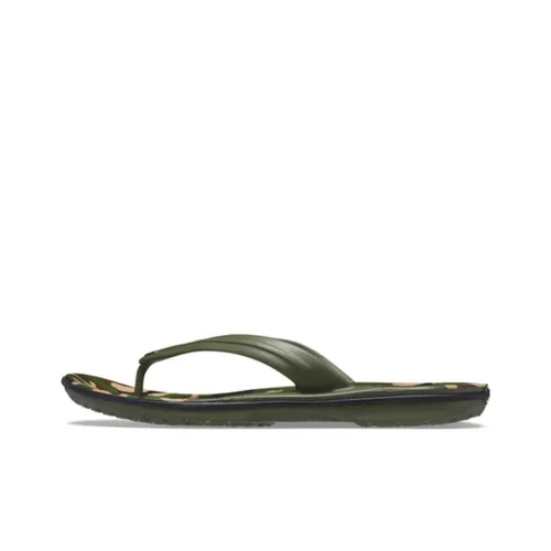Crocs Crocband Printed Flip Flops 'Green'