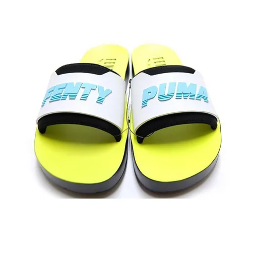 PUMA Surf Slide Rihanna Fenty Black White Yellow Women's-2