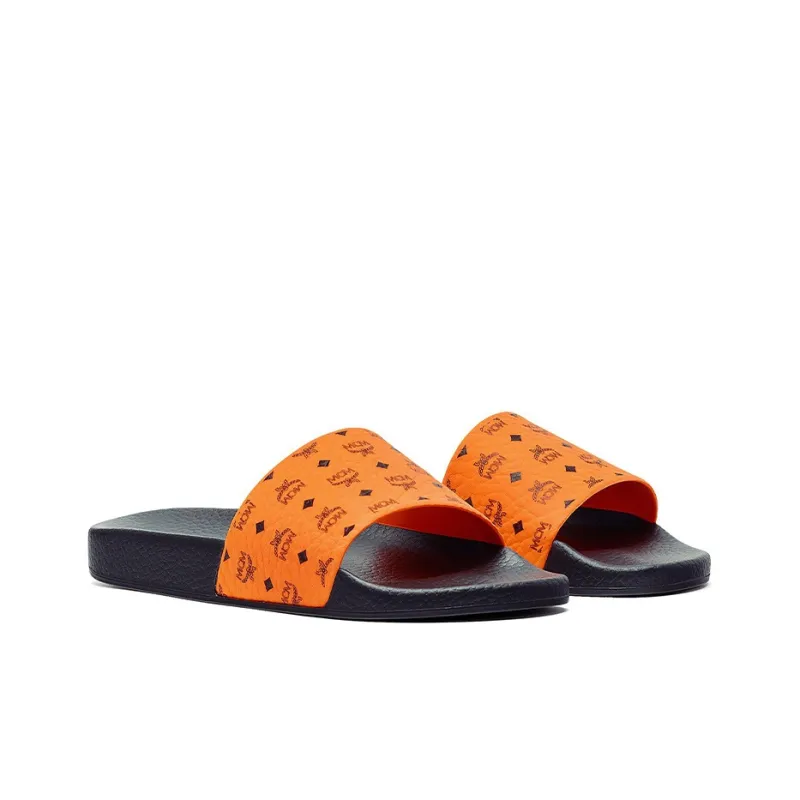 MCM Monogram Slides Orange-2