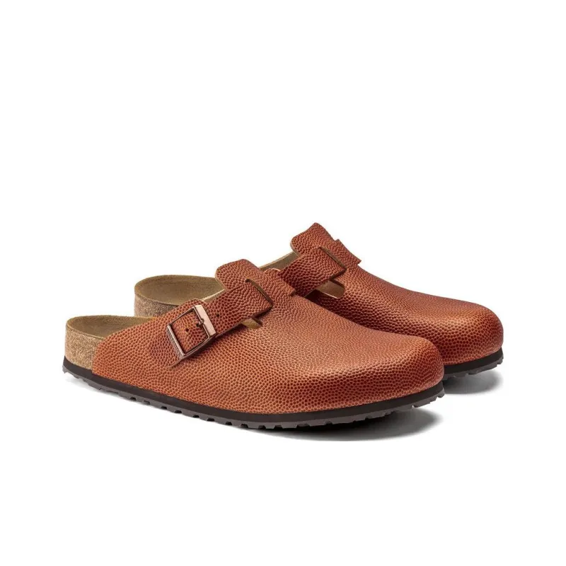 Birkenstock Boston Horween Embossed Natural Leather Ginger Brown-2