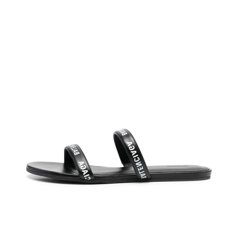 Balenciaga Logo Sandals 'Calf Black' Women's-0