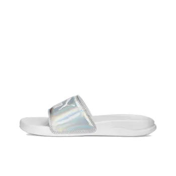 PUMA Popcat Rubber Sole Slide Slippers Women's White Silver