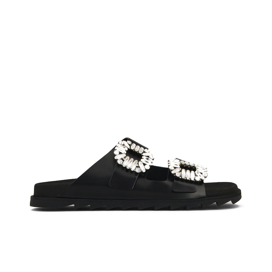 Roger Vivier Slidy Viv' Buckle Open Toe Mules Women's - POIZON