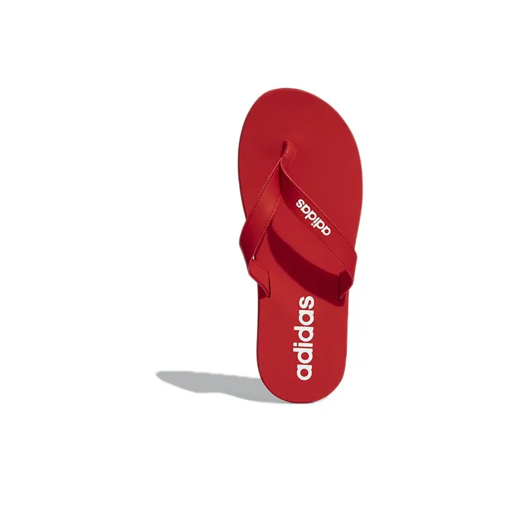 Adidas Eezay Rubber Sole Quiet Slip-Resistant Slide Slippers Unisex Red White-4