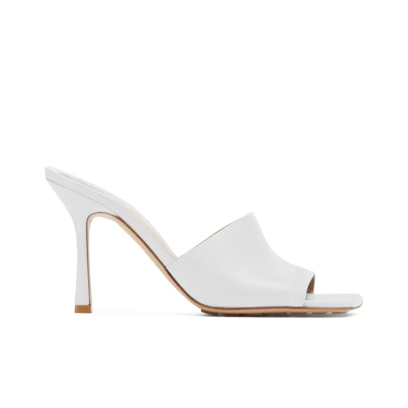 Bottega Veneta Stretch Slide Slippers Women's Optical Fibers White-1