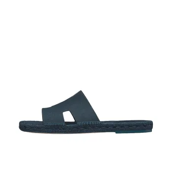 HERMES Antigua Espadrille Denim Fonce Suede Goatskin