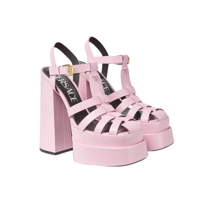 VERSACE La Medusa High Heels Women's Pink-2