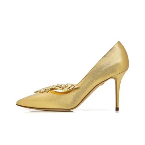 MANOLO BLAHNIK High Heels Women's Low-Top Gold