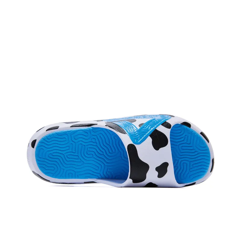 Newok x PEAK Rubber Sole Slide Slippers Unisex White Black-3