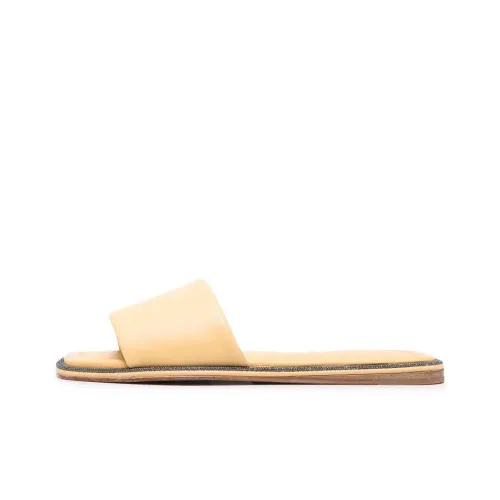 Brunello Cucinelli Slide Slippers Women's Yellow