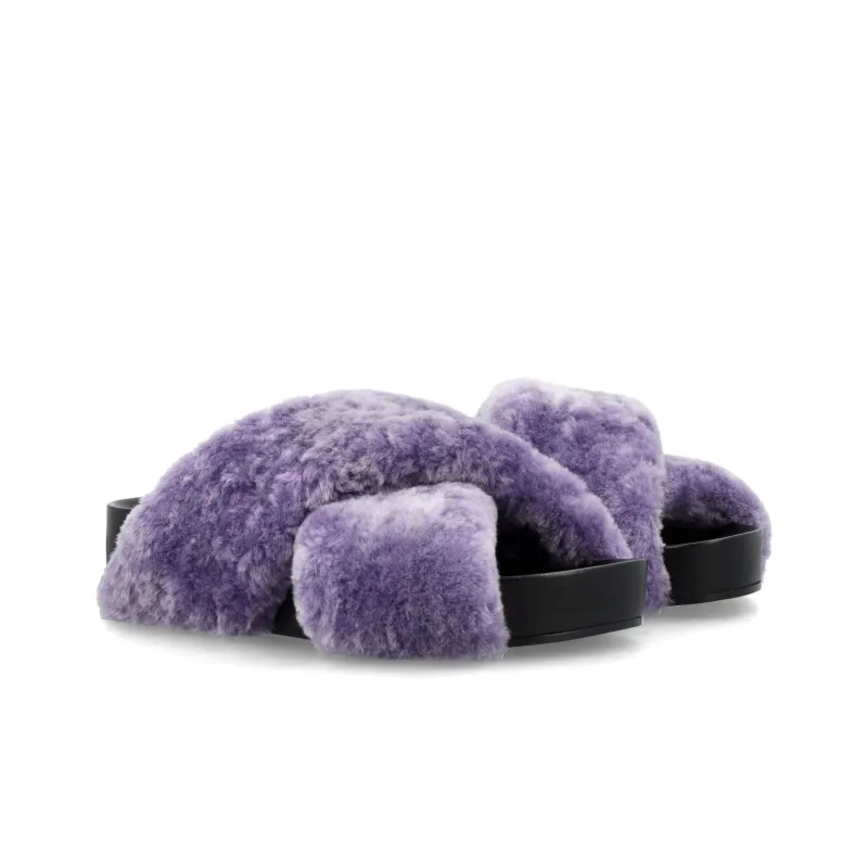JIL SANDER Brushed Crossover-strap Leather Slides-2