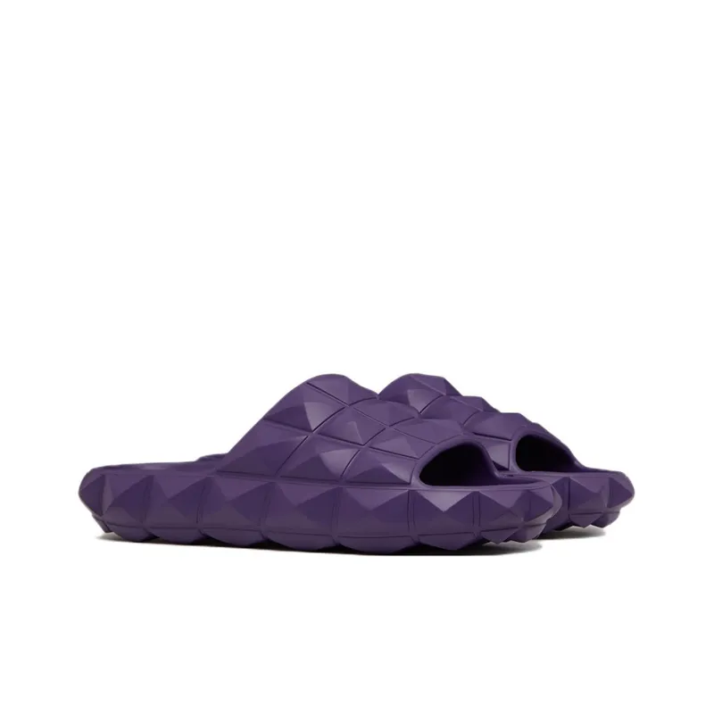 Valentino Roman Stud Turtle Slide Sandal Purple-2