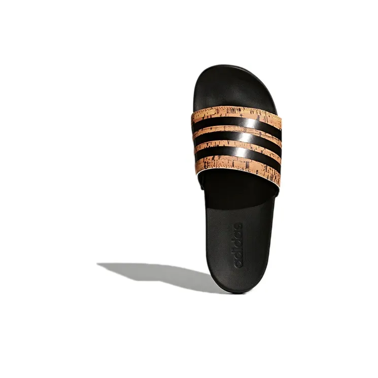 Adidas Adilette Cloudfoam Plus Cork Slippers 'Black Orange'-2