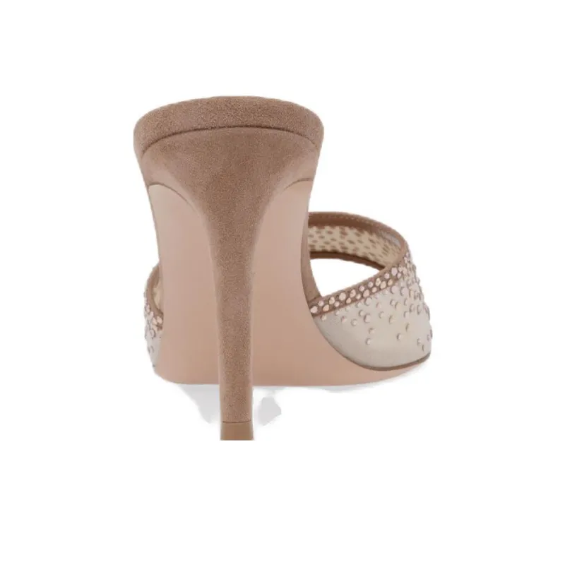GIANVITO ROSSI Rania Quiet Slide Slippers Women's Pink-4