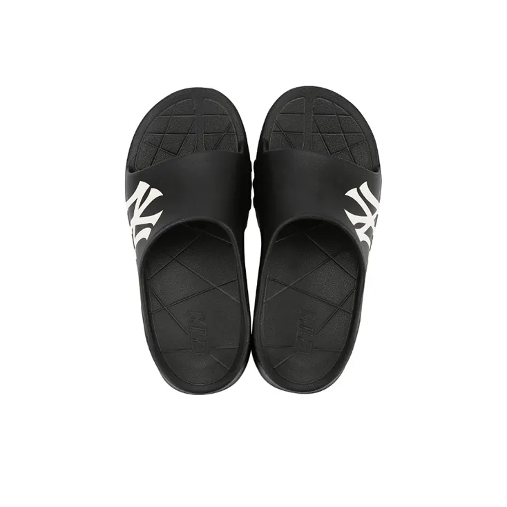 MLB Slipper Rubber Sole Slip Resistant Slide Slippers Unisex Black-3