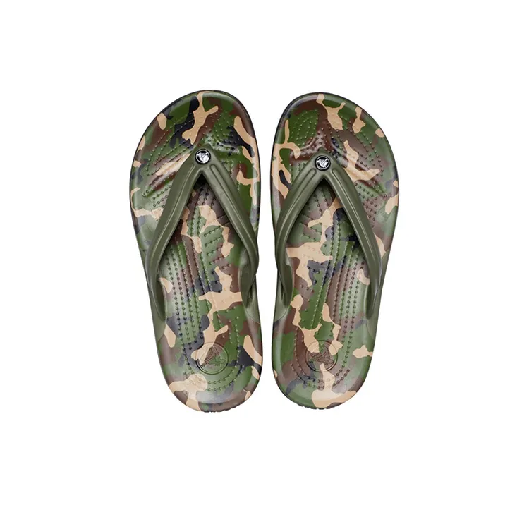 Crocs Crocband Printed Flip Flops 'Green'-4
