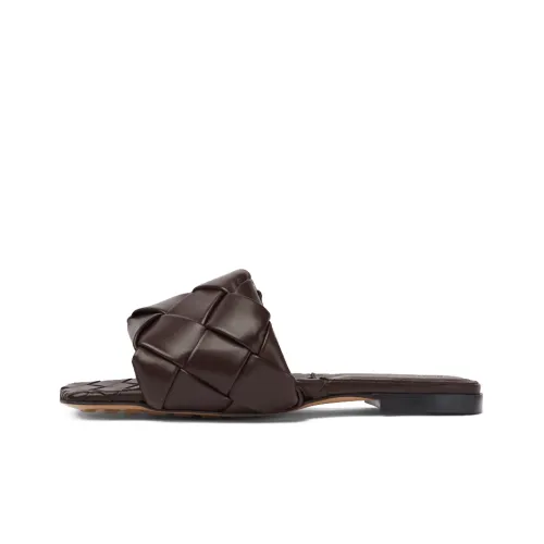 Bottega Veneta Lido Slide Slippers Women's Chocolate