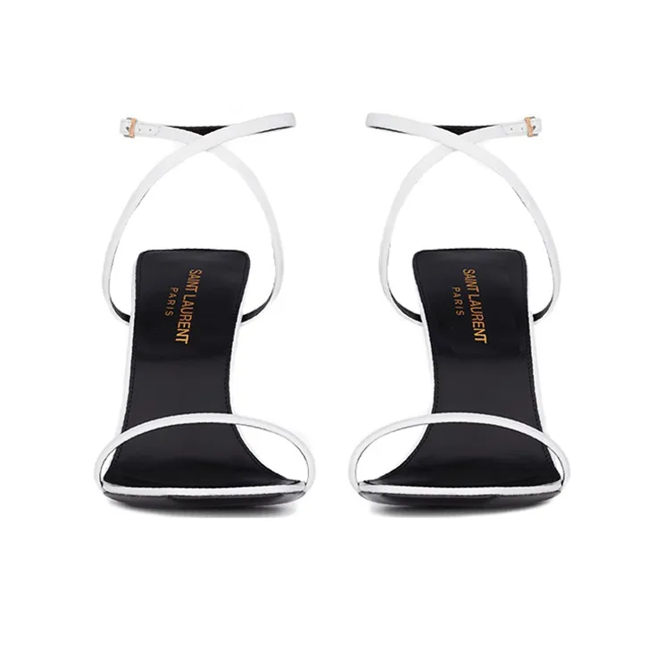 SAINT LAURENT 110mm Strappy Leather Sandals-4