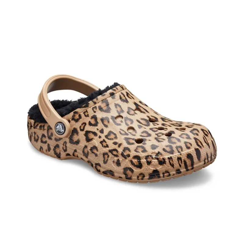 Crocs Baya Lined Clog Leopard Print Slippers-2