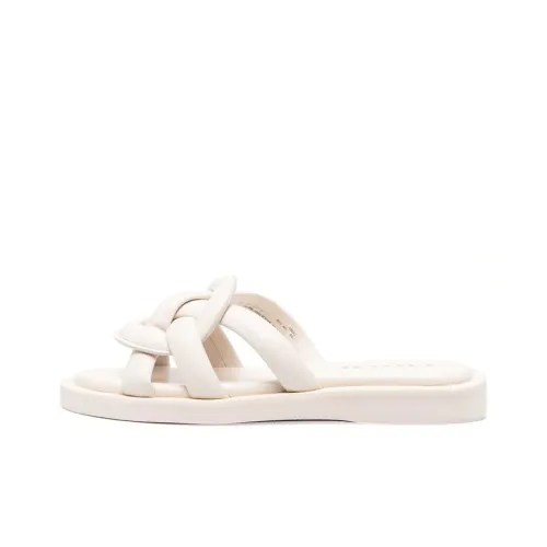 COACH Georgie Rubber Sole Abrasion Resistant Slide Slippers Women's White