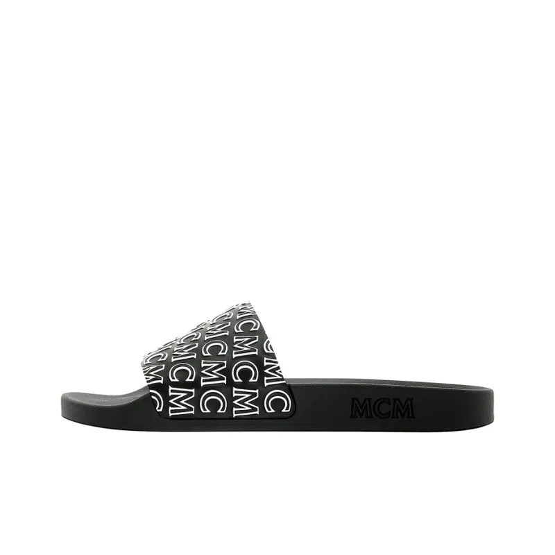 MCM Slide Slippers Women's Black-0