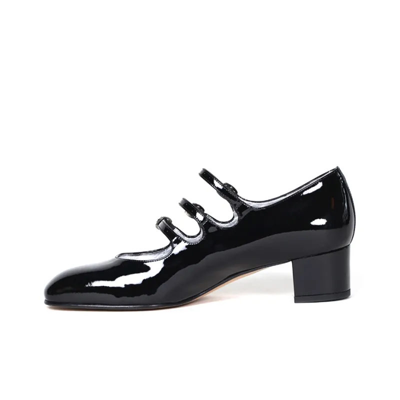 Carel Kina Collection Chunky Heel Mary Jane Shoes Women's Black-1