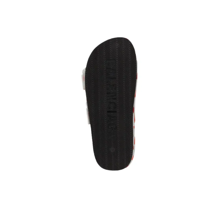 Balenciaga Logo Print Mallorca Flat Sandals White Red Hearts Women's-5