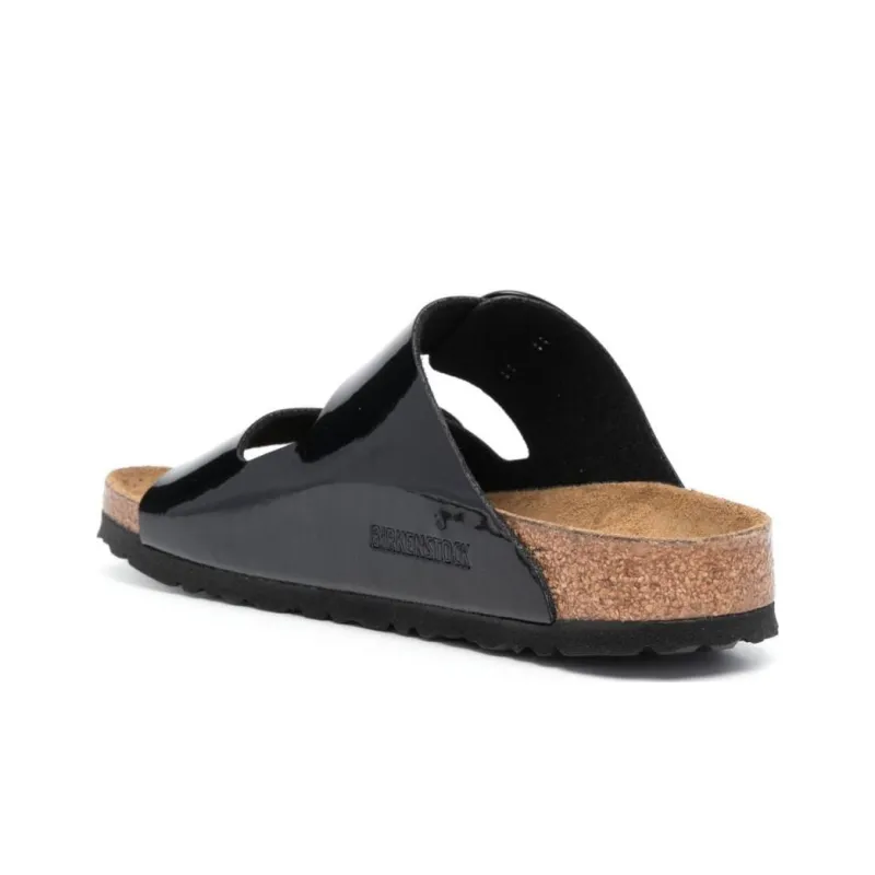 Birkenstock Arizona Big Buckle Slide Slippers Women's Black Brown-3