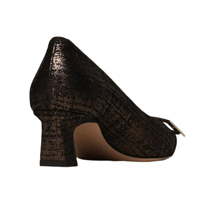 Roger Vivier Trompette Spool Heel High Heels Women's Black Gold-3