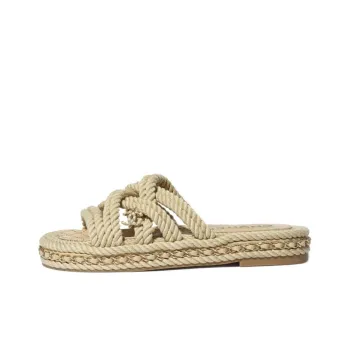 CHANEL Slide Slippers Women's Beige