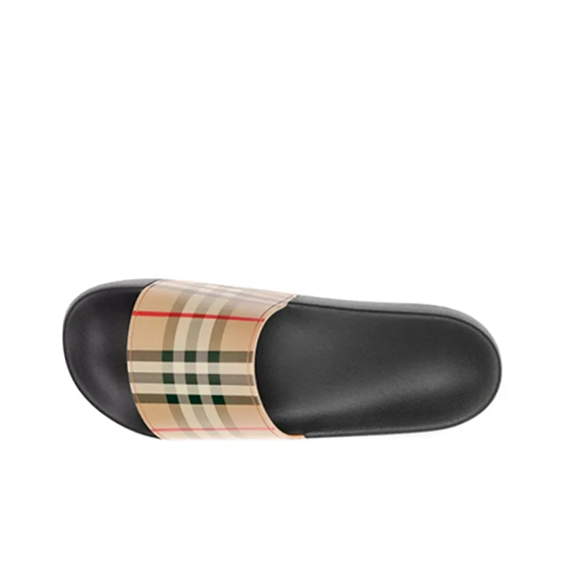 Burberry Furley Check Slides Archive Beige-4