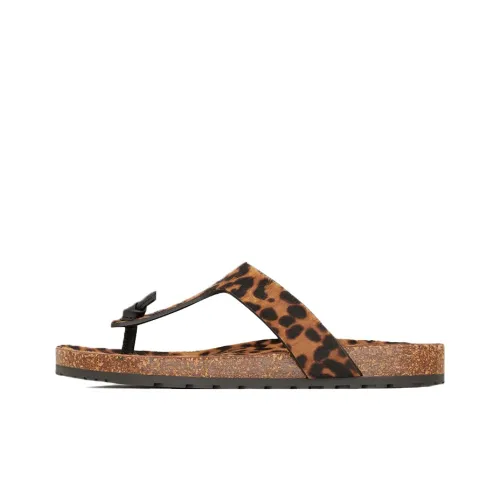 SAINT LAURENT Rubber Sole Flip Flops Men's Leopard