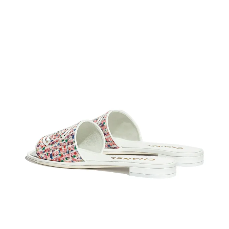 CHANEL Abrasion Resistant Slide Slippers Women's Red Blue Green-4
