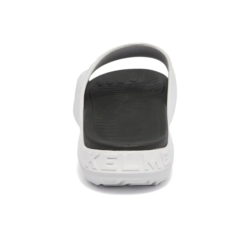 KELME EVA Slip Resistant Abrasion Resistant Slide Slippers Unisex White Black-3