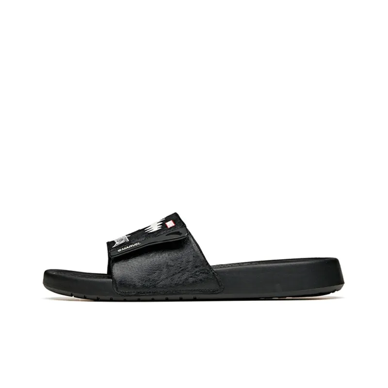 MARVEL x Anta Life Collection Quiet Slide Slippers Men's Black White-0
