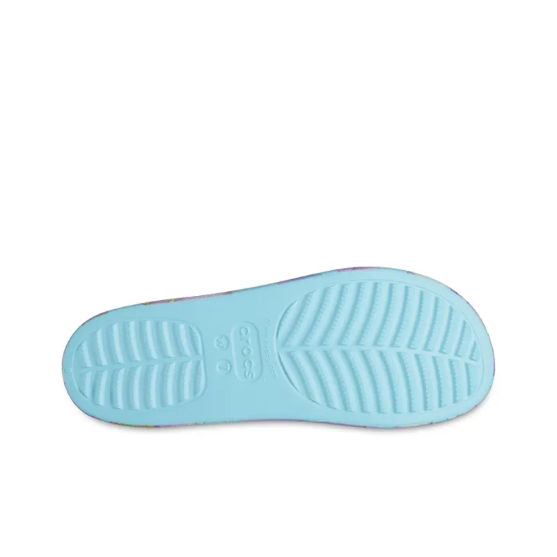 Crocs Classic Platform Palm Print Slide 'Blue Multi Color' Women's-5