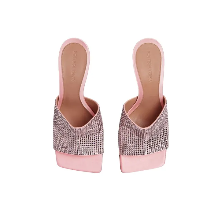 Bottega Veneta Stretch Slide Slippers Women's Pink-3