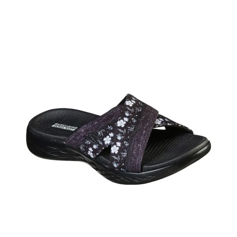 Skechers ON THE GO Slide Slippers Women's Black Blue-2
