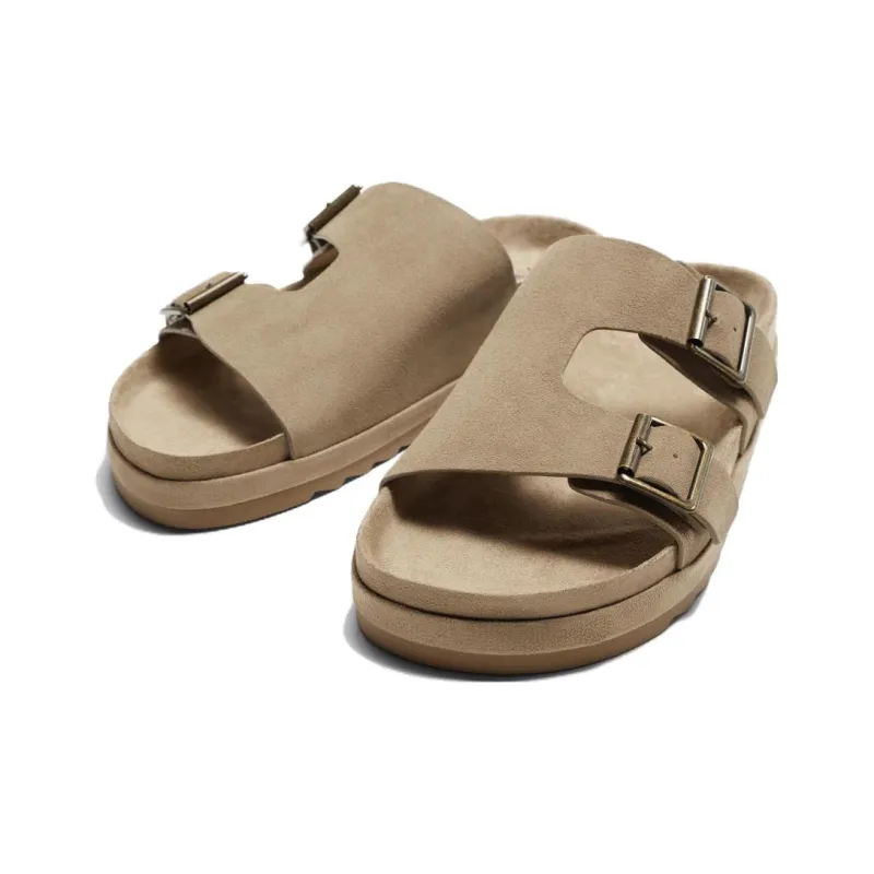 ZARA Rubber Sole Quiet Slide Slippers Men's Brown-1