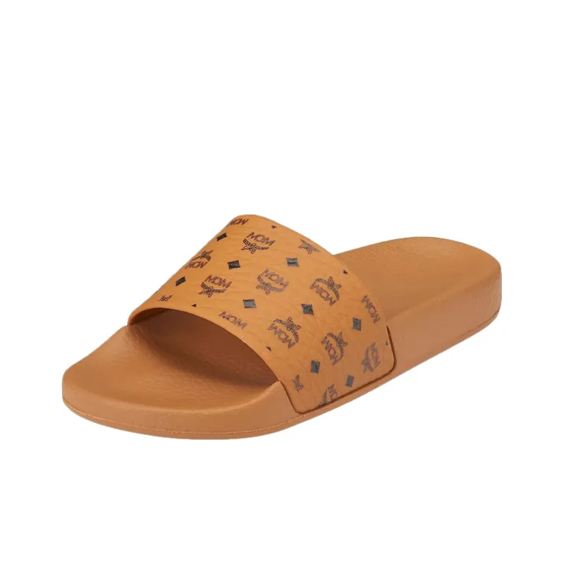 MCM Logo-print Moulded-footbed Slides-3