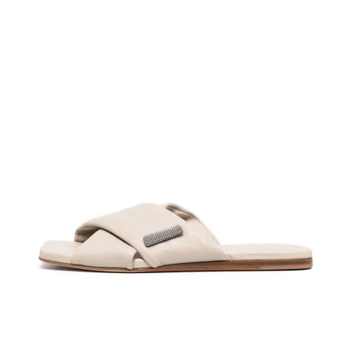 Brunello Cucinelli Slide Slippers Women's Off White