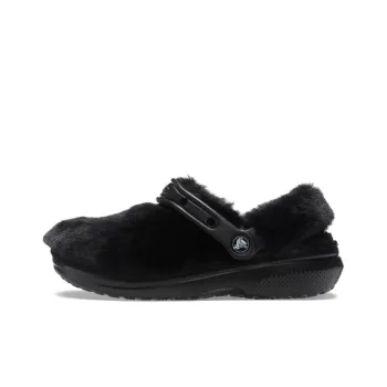 Crocs Classic Fur Sure Slip On Clogs 'Black'
