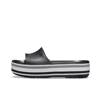 Crocs Crocband Platform Slides 'Black Grey White'