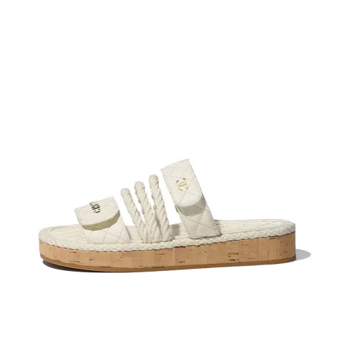 CHANEL Slide Slippers Women's Ivory