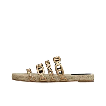 HERMES Ancone Quiet Slide Slippers Women's Gold