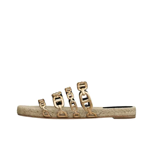 HERMES Ancone Slide Slippers Women's Gold