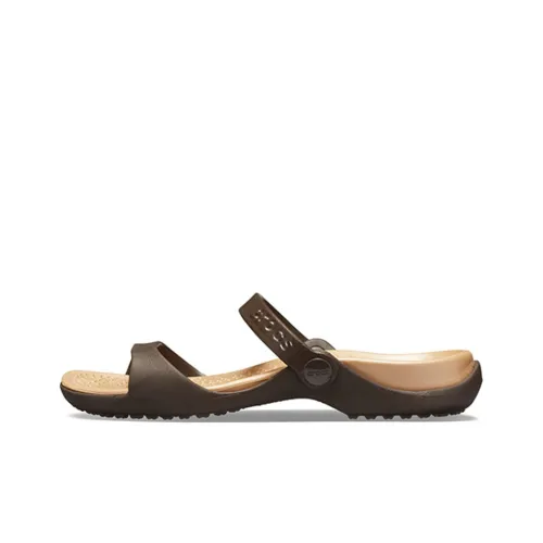 Crocs Slide Slippers Women's Dark Coffee Coffee/Gold