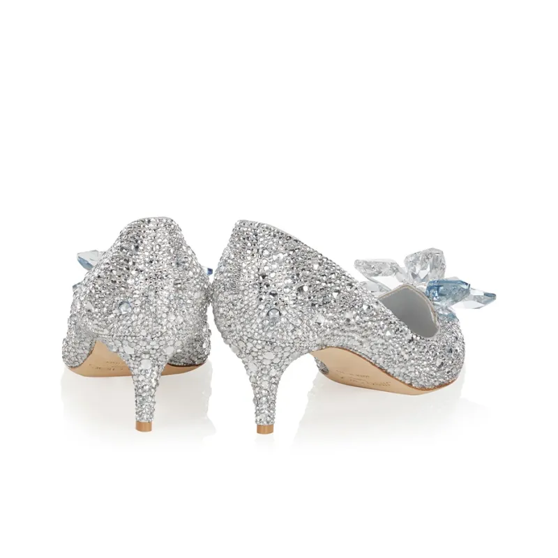 Jimmy Choo Allure Slim Heel High Heels 5cm Women's Silver White-4