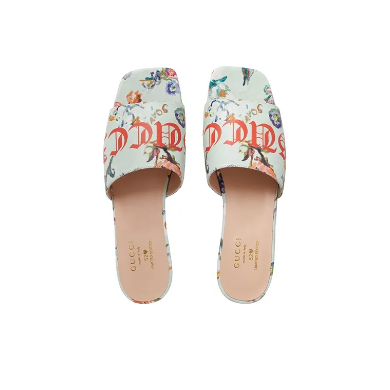 GUCCI Soave Odor Resistant Slide Slippers Women's Mint Green-2