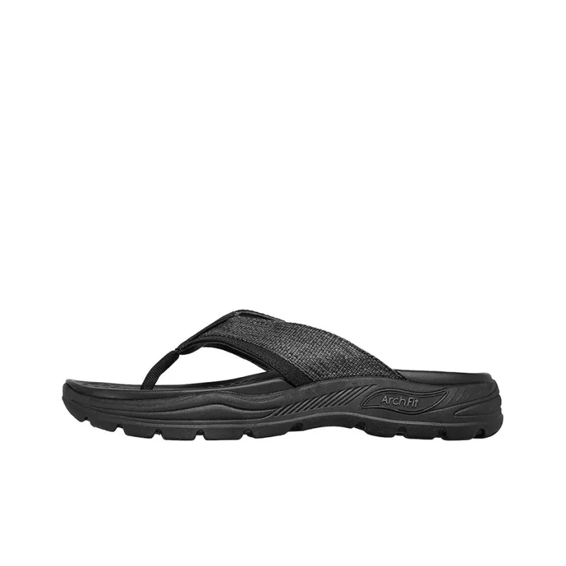 Skechers Arch Fit Motley Rubber Sole Odor-Resistant Slide Slippers Men's Black-0